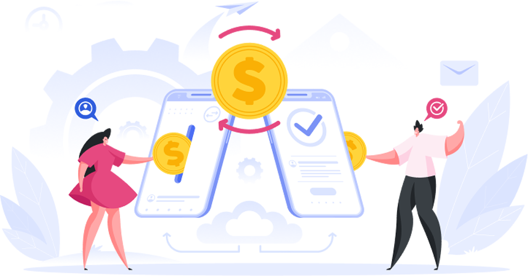 Person managing finances on a phone